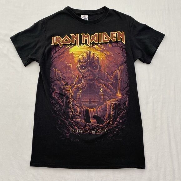 Iron Maiden Book of Souls World Tour T Shirt Mens Small Black Delta Double Sided - Picture 1 of 10